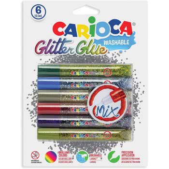 CARIOCA Glitter Glue Mix 6 Pieces 42112 8003511421120