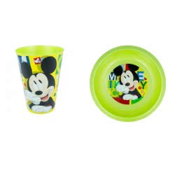 Stor Mickey Mouse Παιδικό Σετ Φαγητού ( Πιάτο Και Ποτήρι )- Πράσινο B98224 8412497982240