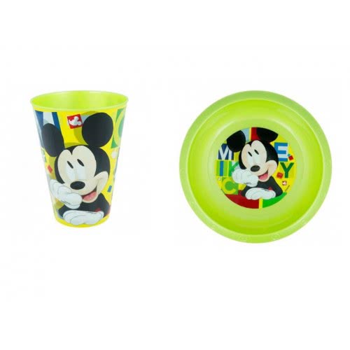 Stor Mickey Mouse Παιδικό Σετ Φαγητού ( Πιάτο Και Ποτήρι )- Πράσινο B98224 8412497982240