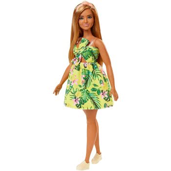 Mattel Barbie Fashionistas 126 Doll With Long Blonde Hair Wearing Tropical Print Dress And Accessories FBR37 / FXL59 88796169457