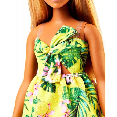 Mattel Barbie Fashionistas 126 Doll With Long Blonde Hair Wearing Tropical Print Dress And Accessories FBR37 / FXL59 88796169457