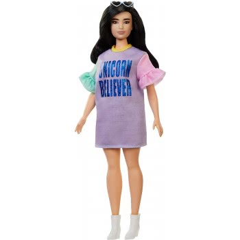 Mattel Barbie Fashionistas 127 Original Brunette Doll With Unicorn Believer Dress FBR37 / FXL60 887961694642