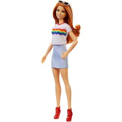 Mattel Barbie Fashionistas 122 With Long Red Hair Wearing Rainbow Graphic T-Shirt FBR37 / FXL55 887961694611
