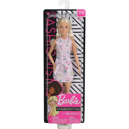 Mattel Barbie Fashionistas 119 Original Ξανθιά Κούκλα Με Ροζ Φόρεμα FBR37 / FXL52 887961694581