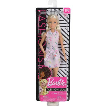 Mattel Barbie Fashionistas 119 Original Ξανθιά Κούκλα Με Ροζ Φόρεμα FBR37 / FXL52 887961694581