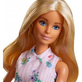 Mattel Barbie Fashionistas 119 Doll With Long Blonde Hair, Wearing Shirt Dress FBR37 / FXL52 887961694581