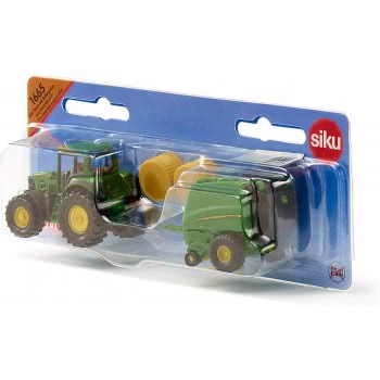 siku Τρακτέρ John Deere Με Πρέσα 1665 4006874016655
