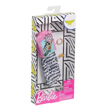 Mattel Barbie Πρωϊνά Σύνολα - Διάσημες Μόδες - DC Comics Wonder Woman Black And White Dress Fashion FYW81 / FXK84 887961693904