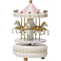 OEM Music Box - Carousel With Horses White - Pink 641232 6033950641232