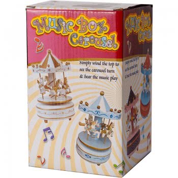 OEM Music Box - Carousel With Horses White - Pink 641232 6033950641232