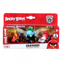 Maisto Angry Birds Crashers Pull Back Racers Σετ 3 Φιγούρες 23035 090159230359