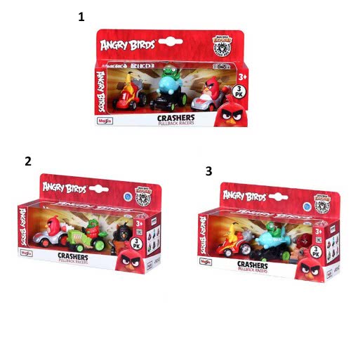 Maisto Angry Birds Crashers Pull Back Racers Σετ 3 Φιγούρες 23035 090159230359