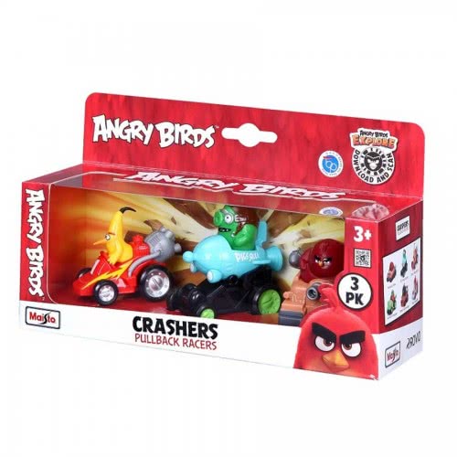 Maisto Angry Birds Crashers Pull Back Racers Σετ 3 Φιγούρες 23035 090159230359