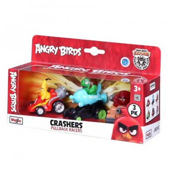 Maisto Angry Birds Crashers Pull Back Racers Σετ 3 Φιγούρες 23035 090159230359