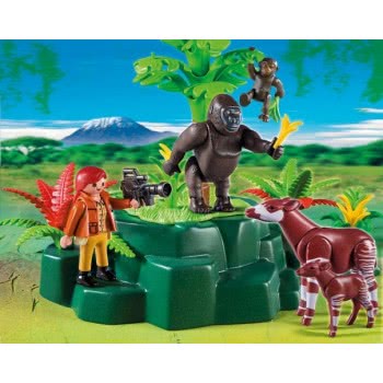 Playmobil Ζωολόγος Εξερευνητής Με Γορίλες & Οκάπι 5415 4008789054159