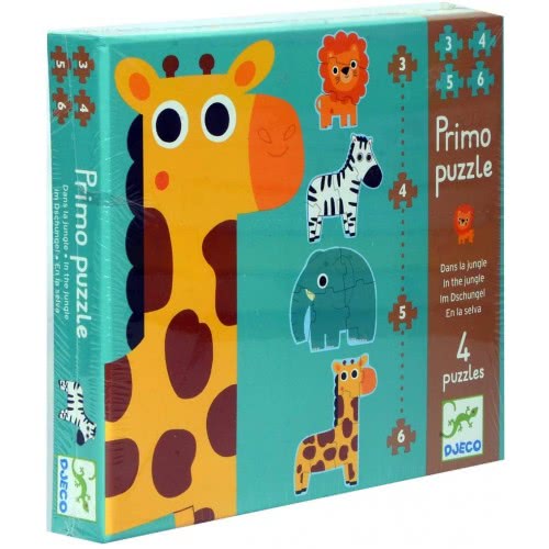 Djeco 4 Παζλ 3-4-5-6 Τεμ Ζωάκια Ζούγκλας 07135 3070900071353