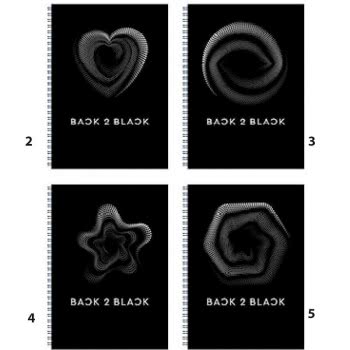 A&G PAPER Back To Black Spiral Notebook A4 21X29.7 Cm 1 Subject - 5 Designs 32089 5203296320899