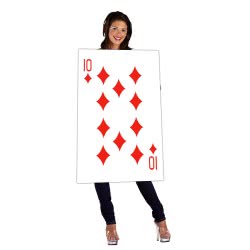 CLOWN Carnaval Costume Card 10 Diamonds (Adult) Size Os 99900 5203359999000