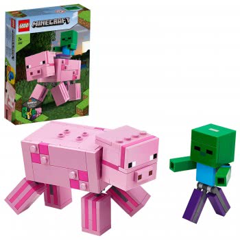 LEGO Minecraft Bigfig Γουρούνι Με Μωρό Ζόμπι 21157 5702016618242