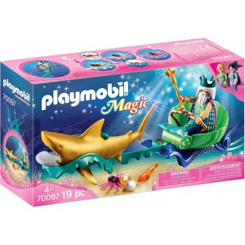 Playmobil Magic  King Of The Sea With Shark Carriage 70097 4008789700971
