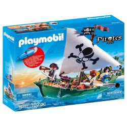 Playmobil Pirates Πειρατικό Πλοιάριο Με Υποβρύχιο Μοτέρ 70151 4008789701510