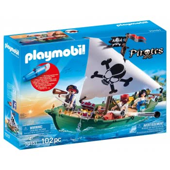 Playmobil Pirates Πειρατικό Πλοιάριο Με Υποβρύχιο Μοτέρ 70151 4008789701510
