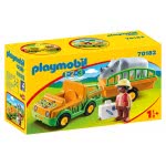Playmobil 1.2.3 Όχημα Ζωολογικού Κήπου Με Ρινόκερο 70182 4008789701824