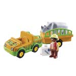 Playmobil 1.2.3 Zoo Vehicle With Rhinoceros 70182 4008789701824