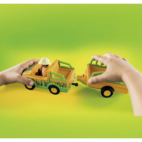 Playmobil 1.2.3 Zoo Vehicle With Rhinoceros 70182 4008789701824