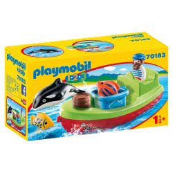 Playmobil 1.2.3 Fisherman With Boat 70183 4008789701831