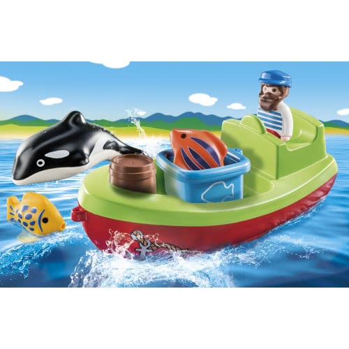 Playmobil 1.2.3 Fisherman With Boat 70183 4008789701831