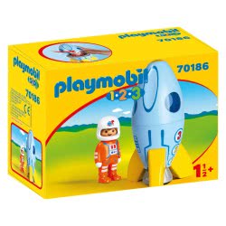 Playmobil 1.2.3 Αστροναύτης Με Πύραυλο 70186 4008789701862