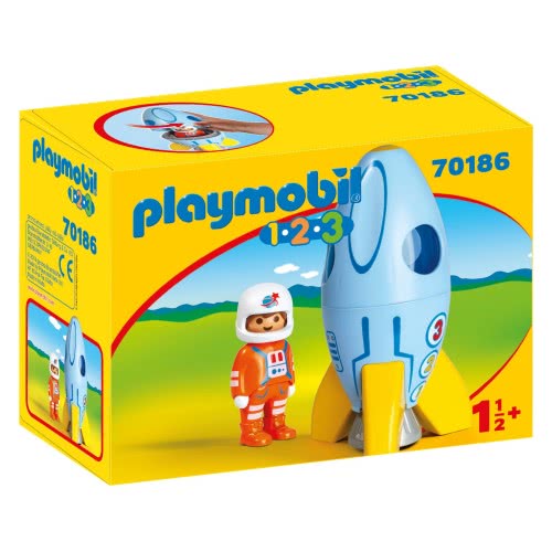 Playmobil 1.2.3 Astronaut With Rocket 70186 4008789701862