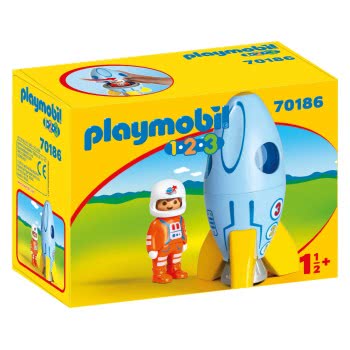 Playmobil 1.2.3 Astronaut With Rocket 70186 4008789701862