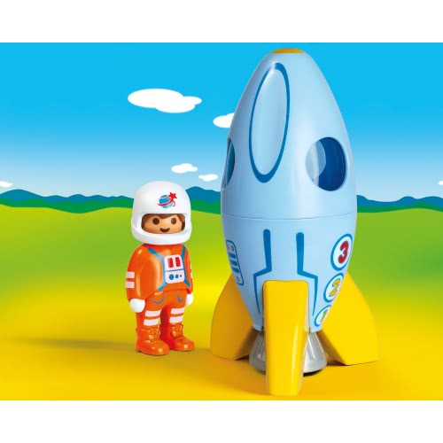 Playmobil 1.2.3 Astronaut With Rocket 70186 4008789701862