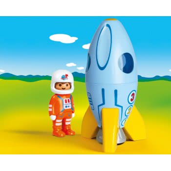 Playmobil 1.2.3 Αστροναύτης Με Πύραυλο 70186 4008789701862