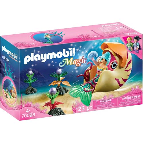 Playmobil Magic Mermaid With Sea Snail Gondola 70098 4008789700988
