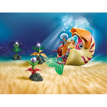 Playmobil Magic Mermaid With Sea Snail Gondola 70098 4008789700988