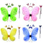 maskarata Set Fairy Wings With Stick - 4 Colours KK30606 6991201306067