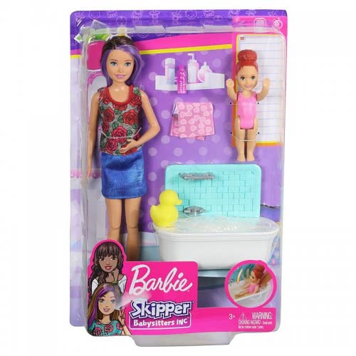 Mattel Barbie Skipper Babysitters - Playset With Bathtub FXH05 887961691276