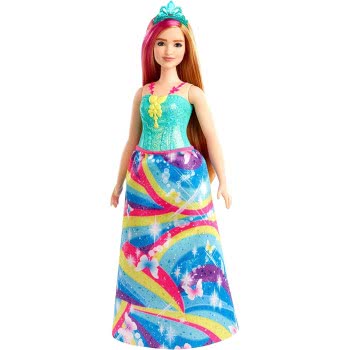 Mattel Barbie Dreamtopia Princess Doll Blonde With Pink Hairstreak, Curvy GJK12 / GJK16 887961813043