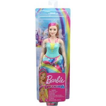 Mattel Barbie Dreamtopia Princess Doll Blonde With Pink Hairstreak, Curvy GJK12 / GJK16 887961813043