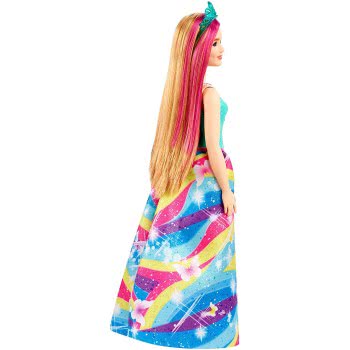 Mattel Barbie Dreamtopia Princess Doll Blonde With Pink Hairstreak, Curvy GJK12 / GJK16 887961813043