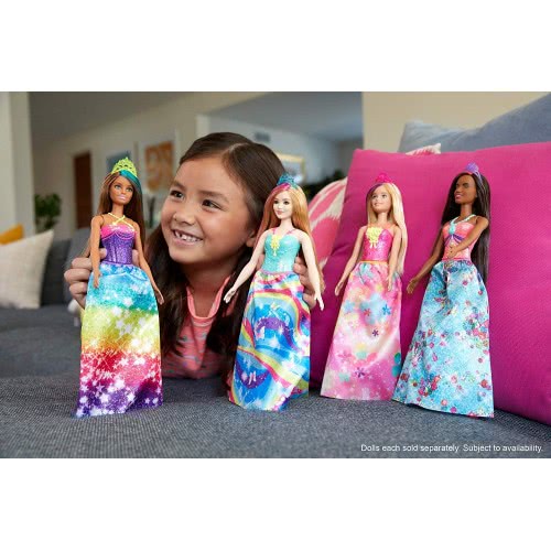 Mattel Barbie Dreamtopia Princess Doll Blonde With Pink Hairstreak, Curvy GJK12 / GJK16 887961813043
