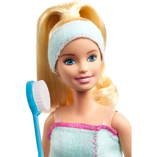 Mattel Barbie Wellness Spa Doll, Blonde, With Puppy And 9 Accessories GKH73 / GJG55 887961810899