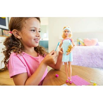Mattel Barbie Wellness Spa Doll, Blonde, With Puppy And 9 Accessories GKH73 / GJG55 887961810899