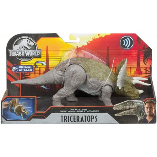 Mattel Jurassic World Sound Strike Triceratops Δεινόσαυρος Με Κινούμενα Μέλη Και Ήχους GJN64 / GJN65 887961814385