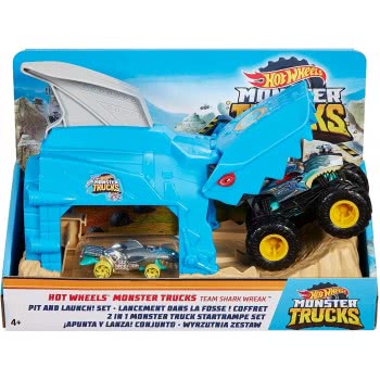 Mattel Hot Wheels Monster Trucks Shark Wreak Καρχαρίας Σετ Παιχνιδιού Εκτοξευτές GKY01 / GKY03 887961833638