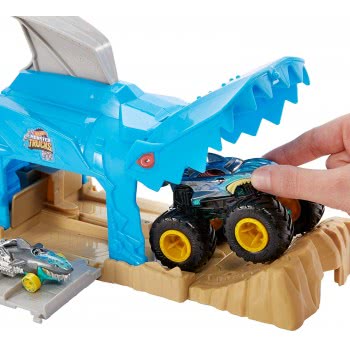 Mattel Hot Wheels Monster Trucks Pit And Launch Shark Wreak Play Set GKY01 / GKY03 887961833638
