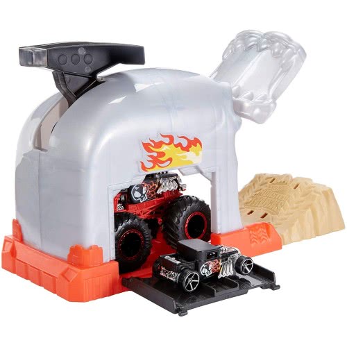 Mattel Hot Wheels Monster Trucks Bone Shaker Νεκροκεφαλή Σετ Παιχνιδιού Εκτοξευτές GKY01 / GKY02 887961833621